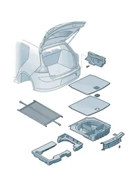 Luggage compartment floor covering — VW GTI factory diagram