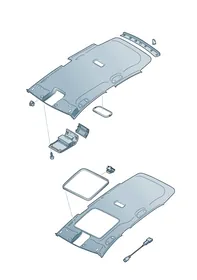Moulded headliner — VW GTI factory diagram