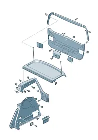 Rear lid trim panel — VW GTI factory diagram