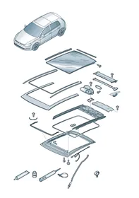Panoramic glass roof — VW GTI factory diagram