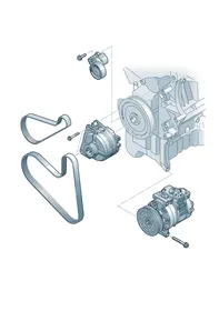 Connecting and mounting parts — VW GTI factory diagram