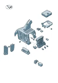 Central electrics, fuse box, relay carrier, relays — VW GTI factory diagram