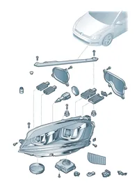 LED headlight — VW GTI factory diagram