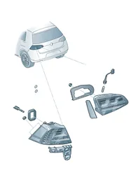 LED tail light — VW GTI factory diagram