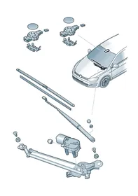 Aero wiper arm — VW GTI factory diagram