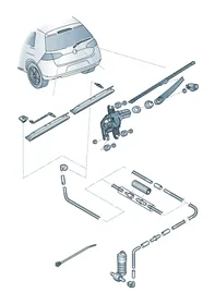 Wiper and washer system — VW GTI factory diagram