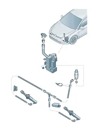 Headlight washer system — VW GTI factory diagram
