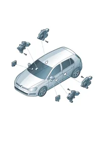 Door control unit — VW GTI factory diagram