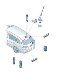 Roof antenna — VW GTI factory diagram