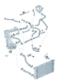 Coolant hoses and pipes — VW GTI factory diagram
