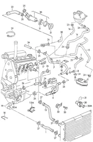 Coolant cooling system — VW GTI factory diagram