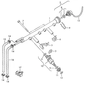 Fuel rail — VW GTI factory diagram
