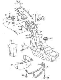 Fuel tank — VW GTI factory diagram