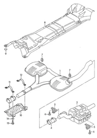 Centre silencer — VW GTI factory diagram