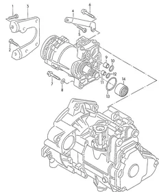 Transmission securing parts — VW GTI factory diagram