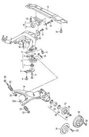 Rear axle carrier — VW GTI factory diagram