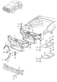 Bodywork front part — VW GTI factory diagram