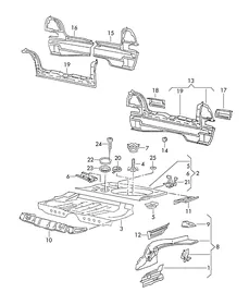 Boot floor plate — VW GTI factory diagram
