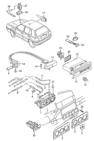 Fresh air and heater controls — VW GTI factory diagram