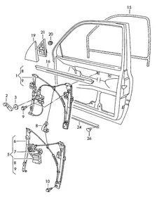 Window regulator — VW GTI factory diagram
