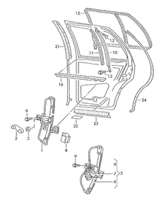 Window regulator — VW GTI factory diagram