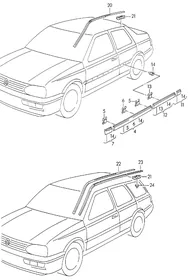 Protective strips — VW GTI factory diagram