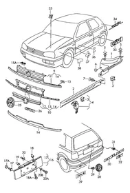 Sill trim strip — VW GTI factory diagram
