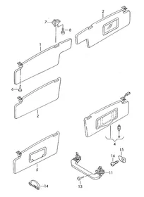 Sun vizors — VW GTI factory diagram