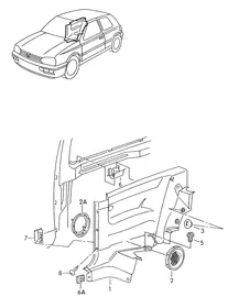 Side trim panels — VW GTI factory diagram