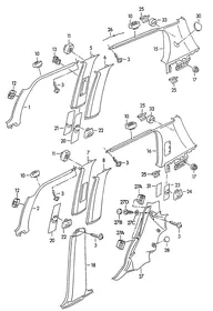 Pillar trim — VW GTI factory diagram