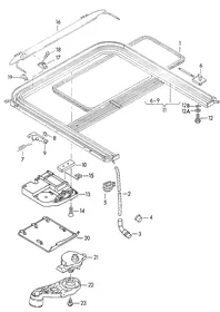 Glass sliding roof parts — VW GTI factory diagram