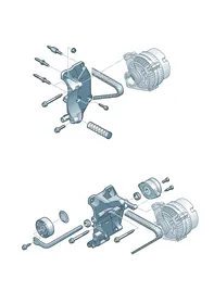 Connecting and mounting parts — VW GTI factory diagram
