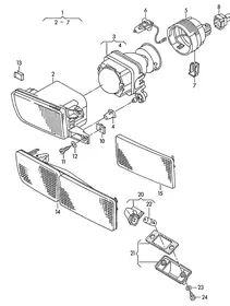 Halogen fog lamp — VW GTI factory diagram