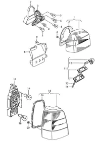 Brake, turn signal and taillights — VW GTI factory diagram