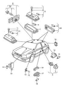 Interior light — VW GTI factory diagram