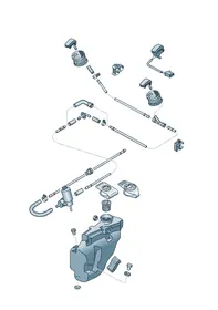 Windscreen washer system — VW GTI factory diagram