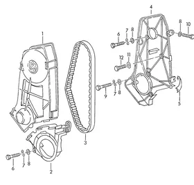 Toothed belt guard — VW GTI factory diagram
