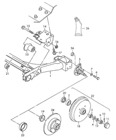 Rear axle beam — VW GTI factory diagram
