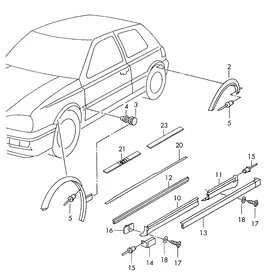 Wheel-arch widening — VW GTI factory diagram