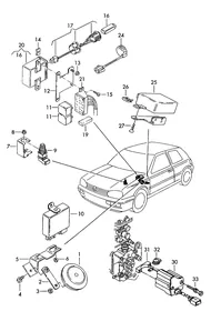 Anti-theft alarm system — VW GTI factory diagram