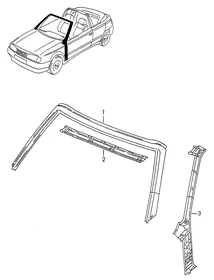 Windshield frame — VW GTI factory diagram