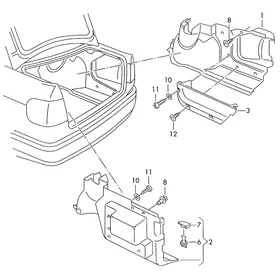 Luggage boot trims — VW GTI factory diagram