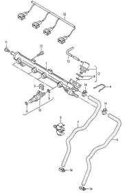 Fuel rail — VW GTI factory diagram