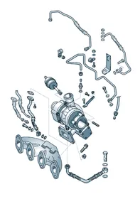 Exhaust gas turbocharger — VW GTI factory diagram