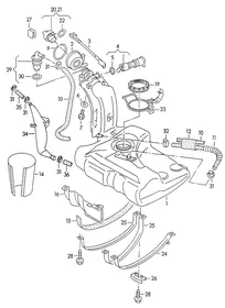 Fuel tank — VW GTI factory diagram