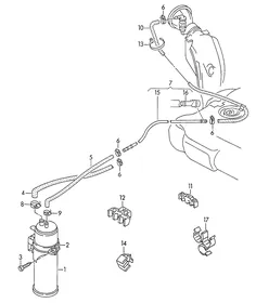 Activated charcoal container — VW GTI factory diagram