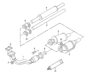 Exhaust pipe — VW GTI factory diagram