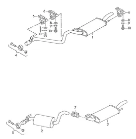 Centre silencer — VW GTI factory diagram