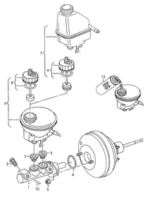 Brake master cylinder — VW GTI factory diagram