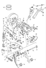 Brake and clutch pedals cluster — VW GTI factory diagram